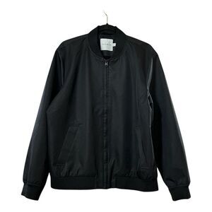 Topman Mens Size XL Black Bomber Jacket